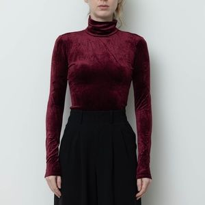 Theory Red Velvet Top